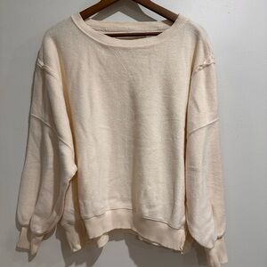 AMERICAN EAGLE White Fleece Sweater Size S